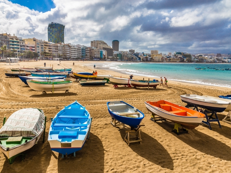 Las palmas con niños